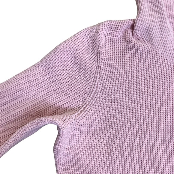 Ralph Lauren LRL Waffle Knit Cowl Neck Casual Sweater Pale Pink Cotton Sz S - Picture 9 of 16
